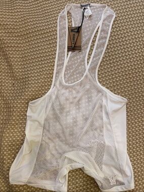 Varsity White Mesh Men's Sports Bodysuit